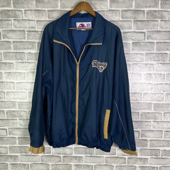 St. Louis Rams Throwback Unique Full Zip Lightweight Packable Jacket Mens 2XL - Picture 1 of 7